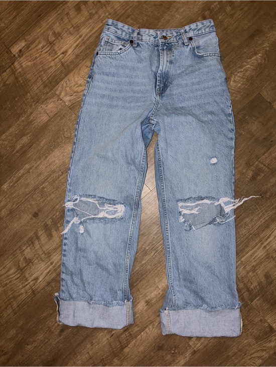 Zara Denim - Zara Light Blue Distressed Relaxed Jeans